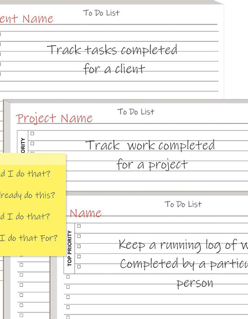 Load image into Gallery viewer, TO DO List Planner Notepad, 50 Page Planning Pad. Undated Todo Checklist W/Priority &amp; Note Sections. Organize &amp; Track Projects, Clients or Daily Tasks. 8.5 X 11, A4 Sheets.
