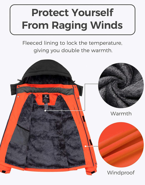 Load image into Gallery viewer, Men'S Mountain Waterproof Ski Jacket Windproof Rain Jacket Winter Warm Hooded Coat
