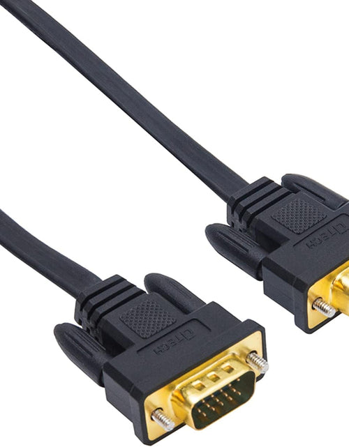 Load image into Gallery viewer, Thin Computer Monitor VGA Cable 6Ft Standard 15 Pin Connector Male to Male VGA Cord Flat Wire for Desktop (6 Feet, Black)
