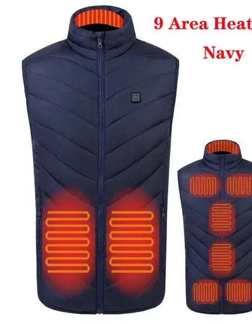 Load image into Gallery viewer, 17/9 Areas Heated Vest Men Electric Heating Vest Usb Heated Jacket Heated Vest Women Heated Bodywarmer Heated down Jacket Winter
