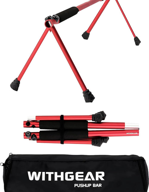 Load image into Gallery viewer, Push up Bar – Folding Dip Bar for Home Workout, Lightweight &amp; Portable Strength Training Equipment for Men &amp; Women, Indoor &amp; Outdoor Use (Hawk)
