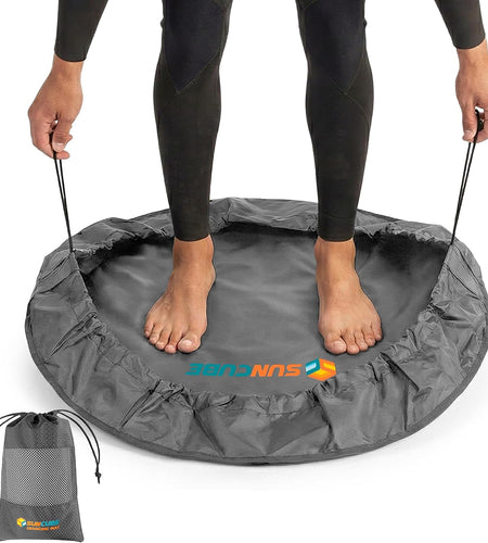 Wetsuit Changing Mat, Waterproof Surf Bag, Drawstring Wetsuit Bag, Surfing Accessories for Kayakers, Dry Bag for Beach, Durable Compact No Leak Mat for Scuba
