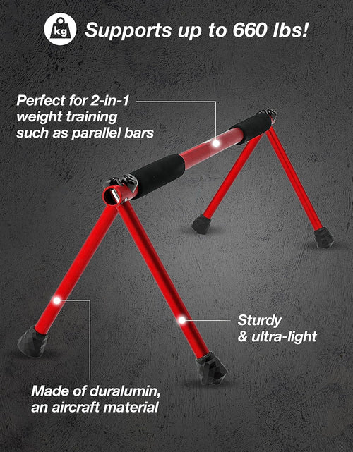 Load image into Gallery viewer, Push up Bar – Folding Dip Bar for Home Workout, Lightweight &amp; Portable Strength Training Equipment for Men &amp; Women, Indoor &amp; Outdoor Use (Hawk)

