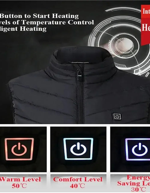 Load image into Gallery viewer, 17/9 Areas Heated Vest Men Electric Heating Vest Usb Heated Jacket Heated Vest Women Heated Bodywarmer Heated down Jacket Winter
