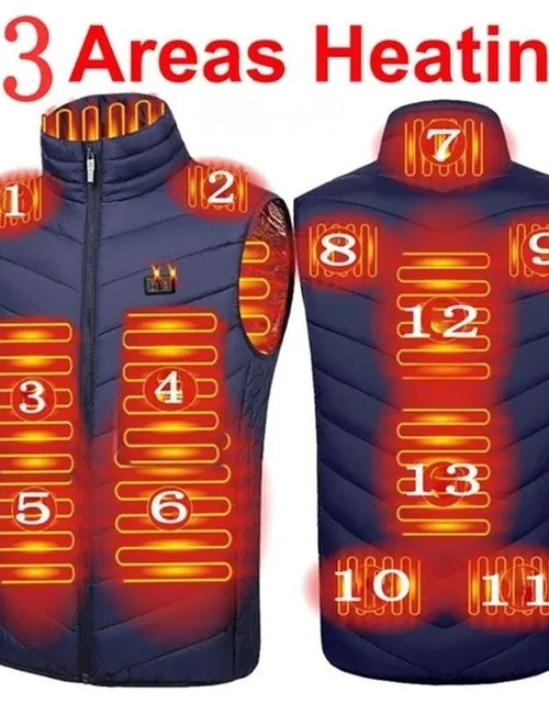 Load image into Gallery viewer, 17/9 Areas Heated Vest Men Electric Heating Vest Usb Heated Jacket Heated Vest Women Heated Bodywarmer Heated down Jacket Winter
