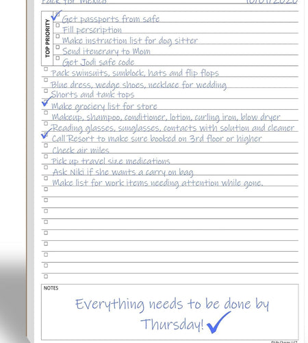 TO DO List Planner Notepad, 50 Page Planning Pad. Undated Todo Checklist W/Priority & Note Sections. Organize & Track Projects, Clients or Daily Tasks. 8.5 X 11, A4 Sheets.