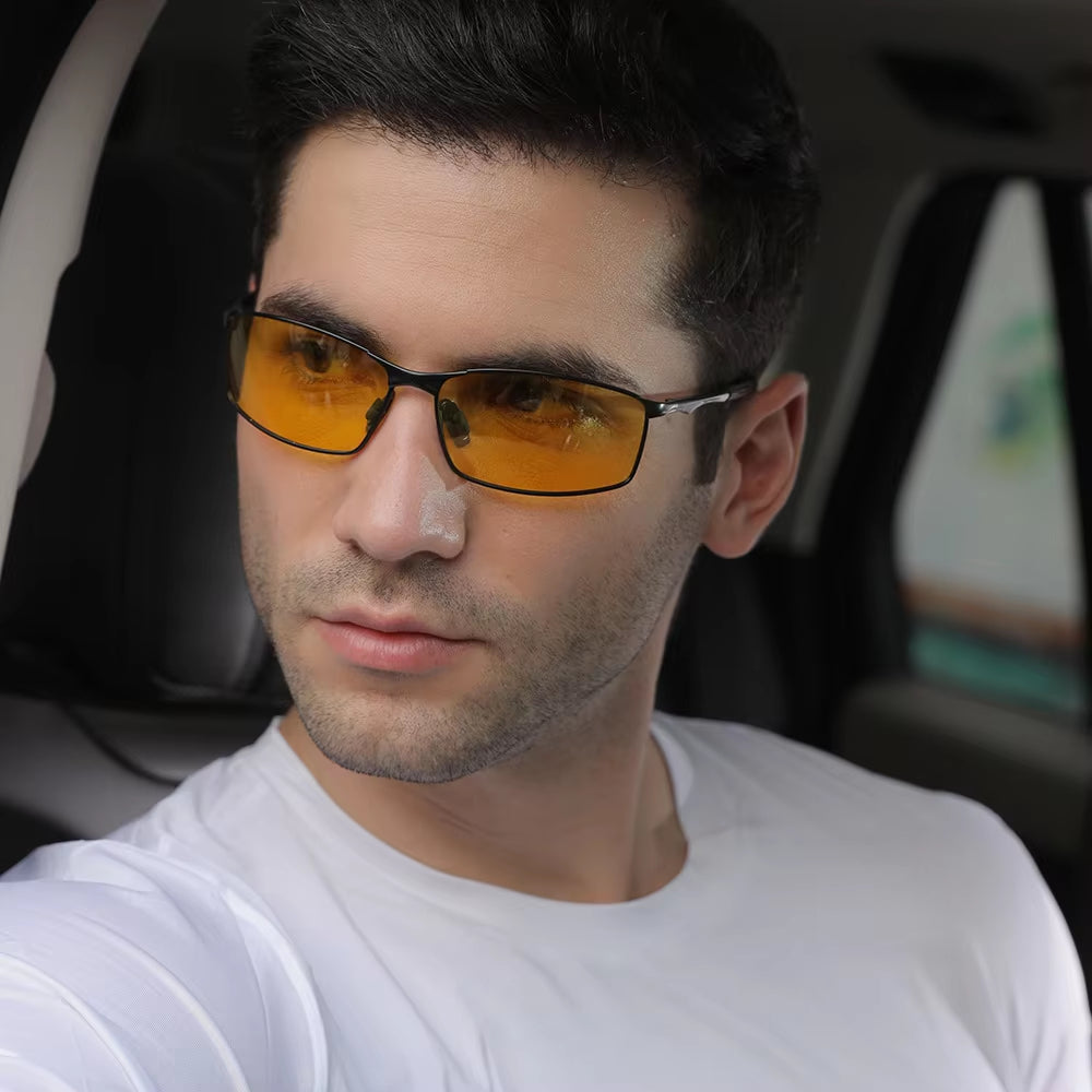 New Sunglasses Polarized Men Driving Glasses Color Night-Vision Goggles Cycling Road Kask Bicchieri Men Shades Cascos Pesca T336