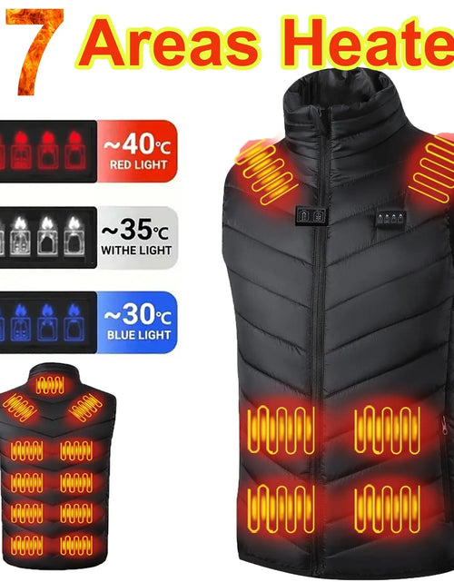 Load image into Gallery viewer, 17/9 Areas Heated Vest Men Electric Heating Vest Usb Heated Jacket Heated Vest Women Heated Bodywarmer Heated down Jacket Winter
