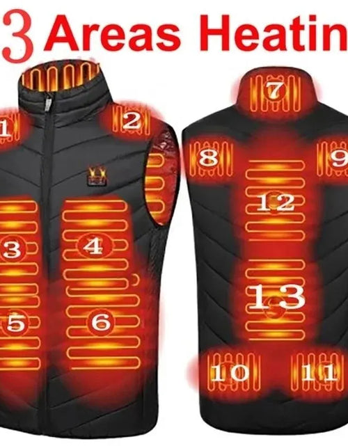 Load image into Gallery viewer, 17/9 Areas Heated Vest Men Electric Heating Vest Usb Heated Jacket Heated Vest Women Heated Bodywarmer Heated down Jacket Winter
