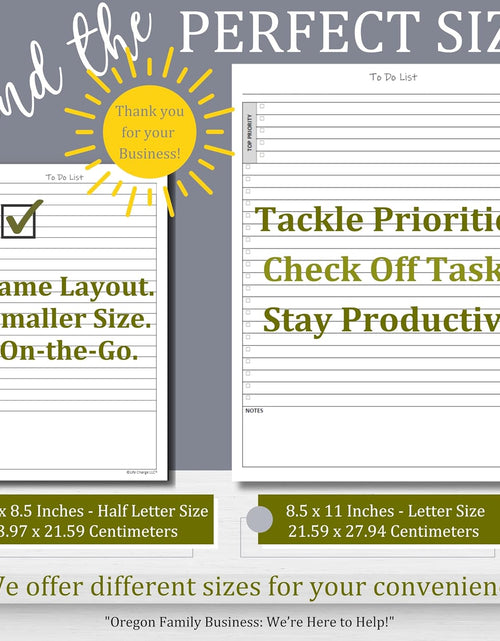 Load image into Gallery viewer, TO DO List Planner Notepad, 50 Page Planning Pad. Undated Todo Checklist W/Priority &amp; Note Sections. Organize &amp; Track Projects, Clients or Daily Tasks. 8.5 X 11, A4 Sheets.
