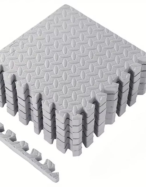 Load image into Gallery viewer, EVA Foam Interlocking Exercise Mat Tiles Extra Thick PVC Gym Flooring for Fitness Yoga Aerobics Non-Slip Black Mat 16Pcs
