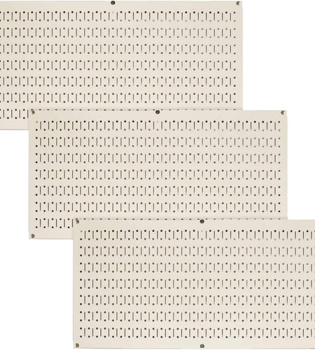 Pegboard Value Pack - (3) Pack of  16-Inch Tall X 32-Inch Wide Horizontal Metal Pegboards for Wall Home & Garage Tool Storage Organization (Beige Pegboard)