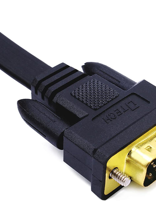 Load image into Gallery viewer, Thin Computer Monitor VGA Cable 6Ft Standard 15 Pin Connector Male to Male VGA Cord Flat Wire for Desktop (6 Feet, Black)
