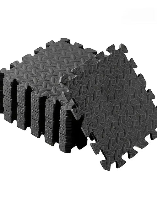 Load image into Gallery viewer, EVA Foam Interlocking Exercise Mat Tiles Extra Thick PVC Gym Flooring for Fitness Yoga Aerobics Non-Slip Black Mat 16Pcs

