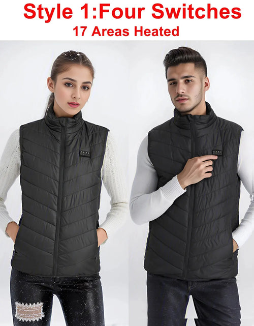 Load image into Gallery viewer, 17/9 Areas Heated Vest Men Electric Heating Vest Usb Heated Jacket Heated Vest Women Heated Bodywarmer Heated down Jacket Winter
