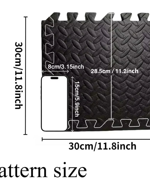Load image into Gallery viewer, EVA Foam Interlocking Exercise Mat Tiles Extra Thick PVC Gym Flooring for Fitness Yoga Aerobics Non-Slip Black Mat 16Pcs

