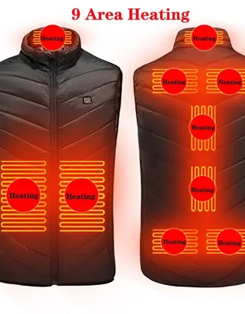 Load image into Gallery viewer, 17/9 Areas Heated Vest Men Electric Heating Vest Usb Heated Jacket Heated Vest Women Heated Bodywarmer Heated down Jacket Winter
