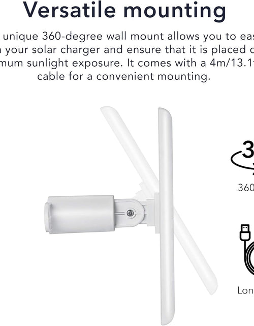 Load image into Gallery viewer, Solar Panel Compatible with Ring Spotlight Cam Plus/Pro/Battery, and Ring Stick up Cam Battery - Includes Barrel Plug with USB C Adapter - 2W 5V Charging (3 Pack, White)
