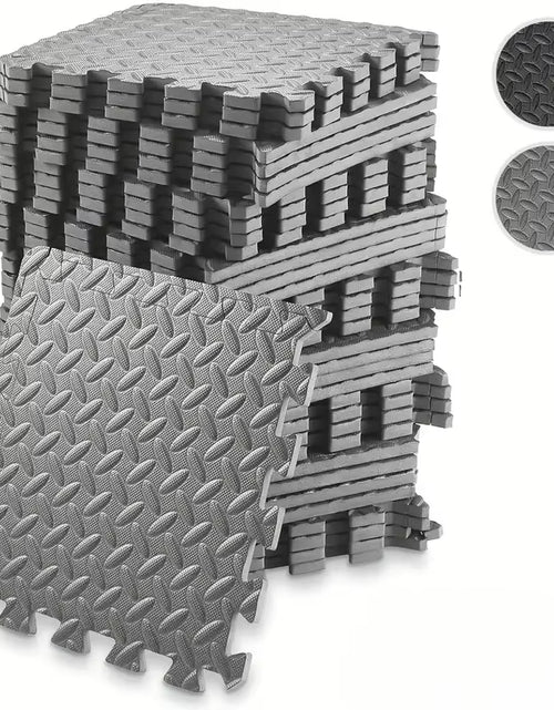 Load image into Gallery viewer, EVA Foam Interlocking Exercise Mat Tiles Extra Thick PVC Gym Flooring for Fitness Yoga Aerobics Non-Slip Black Mat 16Pcs

