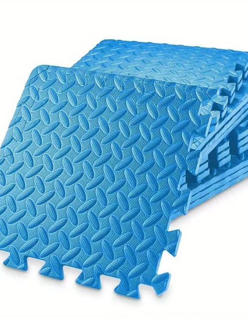Load image into Gallery viewer, EVA Foam Interlocking Exercise Mat Tiles Extra Thick PVC Gym Flooring for Fitness Yoga Aerobics Non-Slip Black Mat 16Pcs
